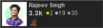 profile for Rajeev Singh on Stack Exchange, a network of free, community-driven Q&A sites