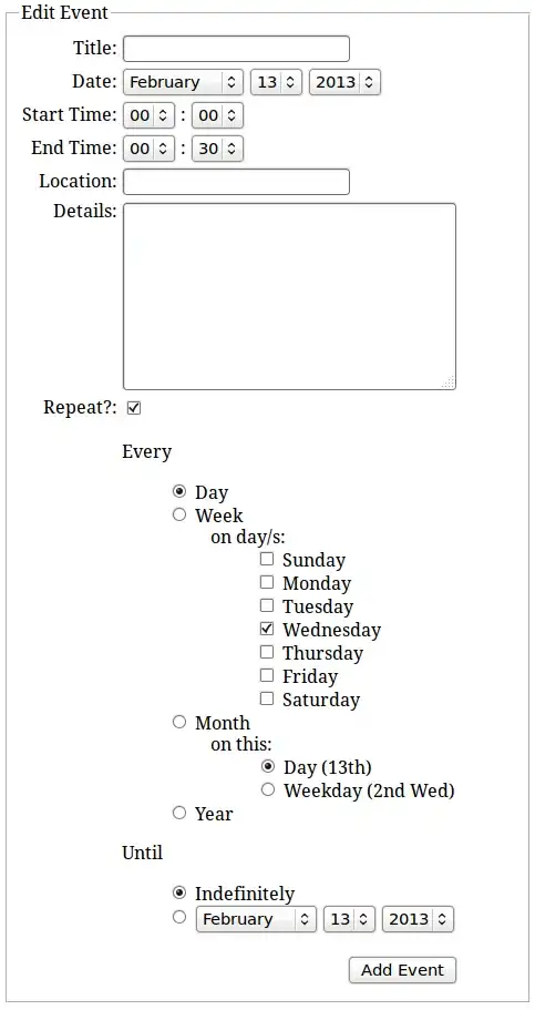 calendar event form