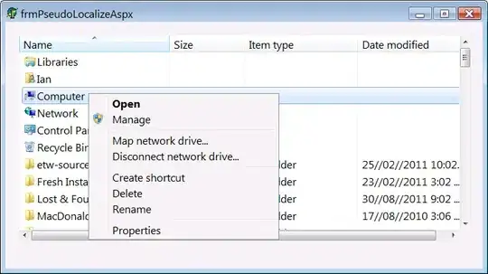Screenshot of project file
