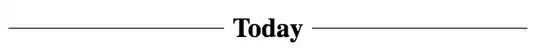 A heading with a central horizontal line to its sides