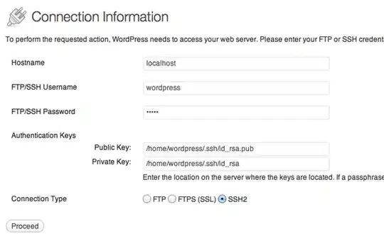 screenshot of error